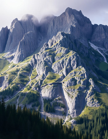 Dolomites mountain range in Italy, Dolomites.の写真素材