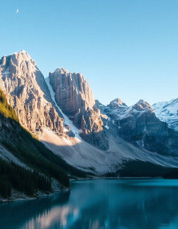 Moraine lake in Banff National Park, Alberta, Canada.の写真素材