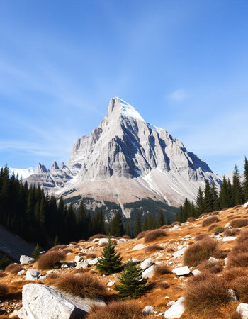 Beautiful view of Mount Fitz Roy, Los Glaciares National Park, Argentinaの写真素材