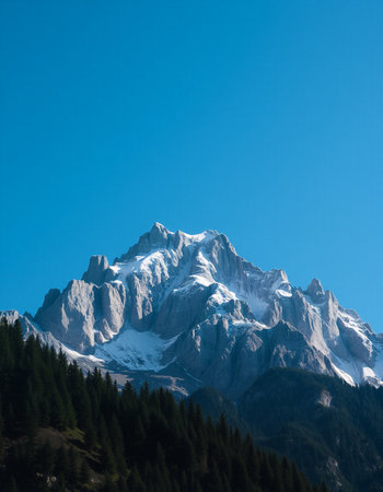 Mountain landscape in Himalayas, Uttarakhand, Indiaの写真素材