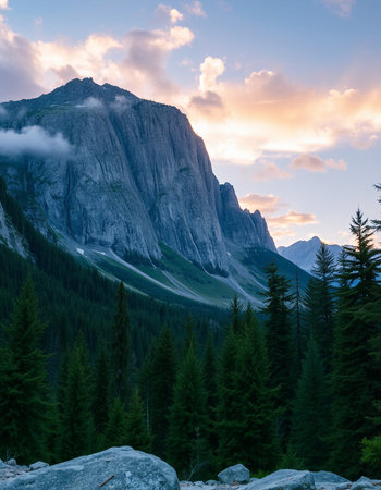 Sunset in the Dolomites, Italy. The Dolomites are a mountain range in the South Tyrol.の写真素材