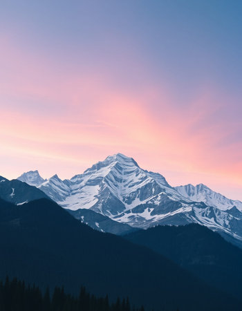 Mountains in the Himalayas at sunset, Nepal, Asia