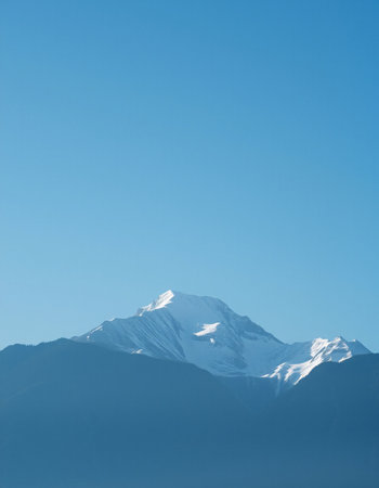 Mountains in the Himalayas, Annapurna Conservation Area, Nepalの写真素材