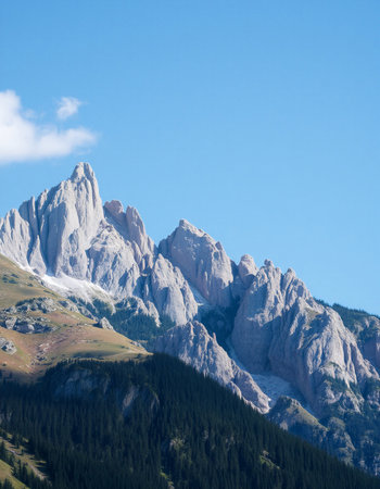 Dolomites mountains in Italy, Val di Fassaの写真素材