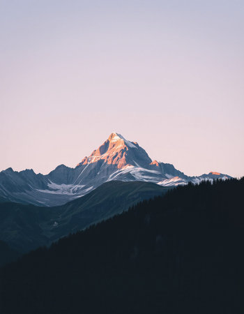 Mountain landscape at sunset in the Alps. Switzerland, Europe.