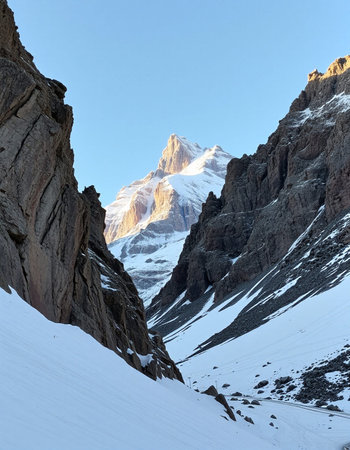 Mountain landscape with snowcapped peaks in the background, Switzerland