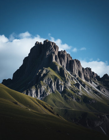 Sunrise in the Dolomites, South Tyrol, Italyの写真素材