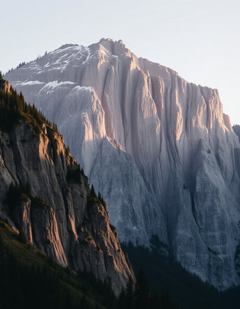 El Capitan in the Dolomites at sunrise, Italy.の写真素材