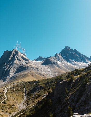 View of the Dolomites in summer, South Tyrol, Italyの写真素材