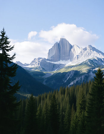 Mountains in the Dolomites, Italy. Beautiful summer landscapeの写真素材