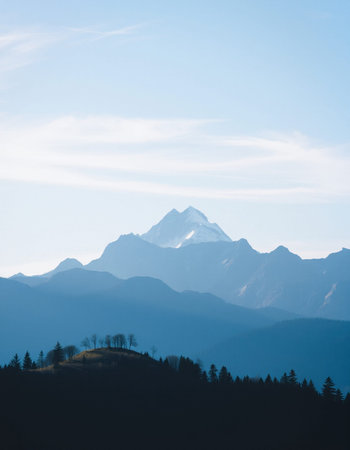 Mountain landscape in the morning. Caucasus, Georgia, Europe.