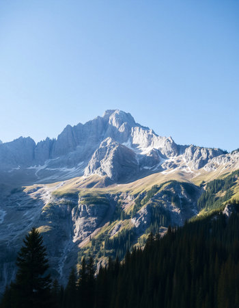 View of the Dolomites mountains from the top of the mountainの写真素材