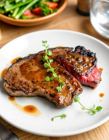 Grilled Tenderloin Steak with Red Wine Sauce.の写真素材