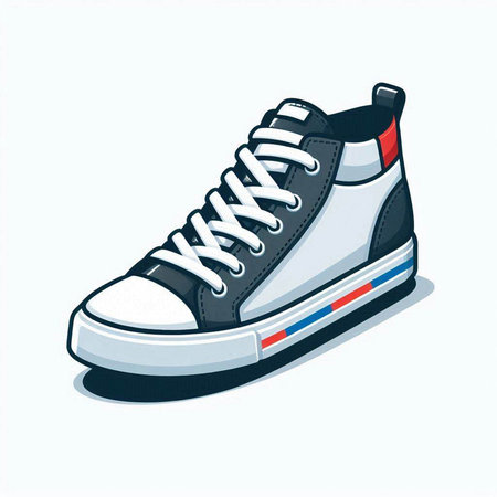 Sneakers isolated on white background. Vector illustration in cartoon style.のイラスト素材