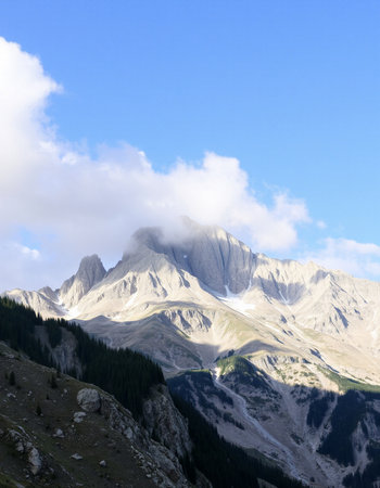 Mountain landscape in the Dolomites (Italy) at summerの写真素材
