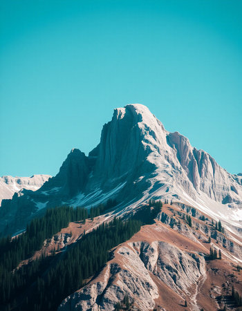 Mountains in the Canadian Rockies. Alberta, Canada. Retro filter applied.の写真素材