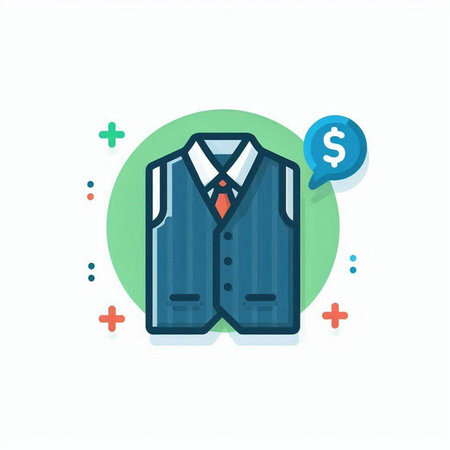 Businessman suit with tie and dollar sign. Flat vector illustration.のイラスト素材