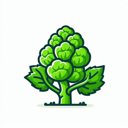 Broccoli icon. Vector illustration. Isolated on white background.のイラスト素材