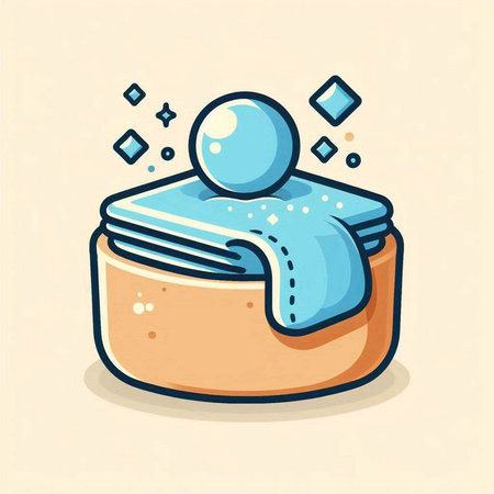 Cake icon. Vector illustration of a cake with blue glaze.のイラスト素材