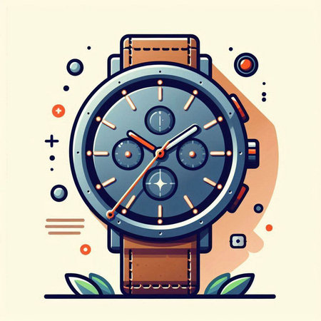 Wristwatch icon. Vector illustration of wristwatch. Hand watch.のイラスト素材