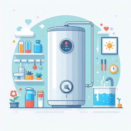 Water boiler in flat design style. Vector illustration for your design.のイラスト素材