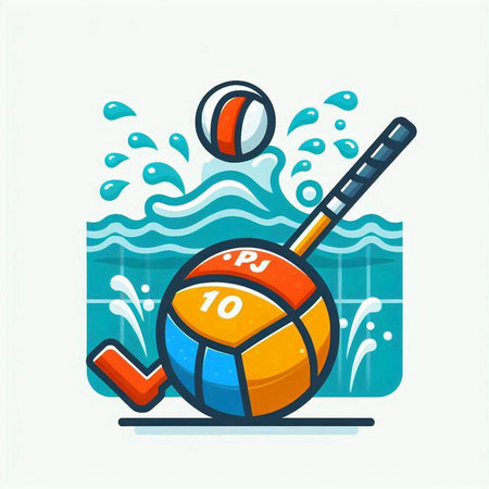 Water polo icon, vector illustration. Flat design of water polo icon.のイラスト素材