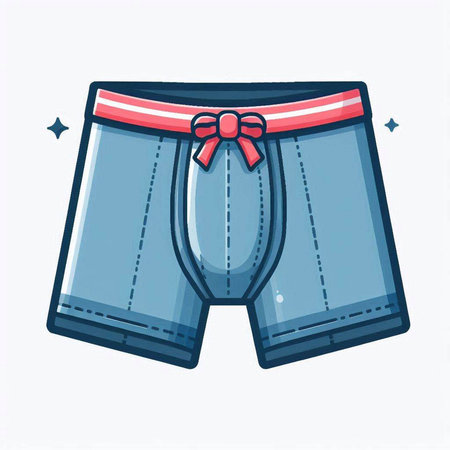 Men's shorts with red bow. Vector illustration in cartoon style.のイラスト素材