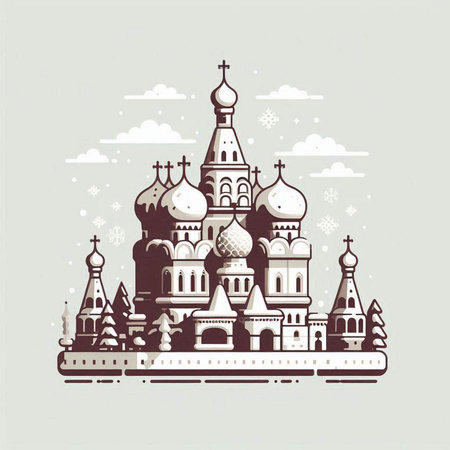 Church of St. Sergius of Radonezh, Russiaのイラスト素材