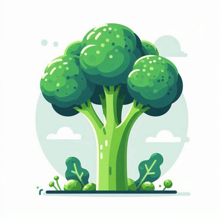 Broccoli vector illustration. Broccoli flat style. Fresh vegetables.のイラスト素材