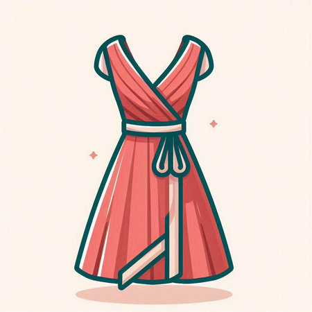 Wedding dress icon. Vector illustration in a flat style.のイラスト素材