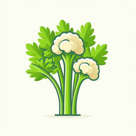 Cauliflower vector illustration. Cauliflower isolated on white background.のイラスト素材