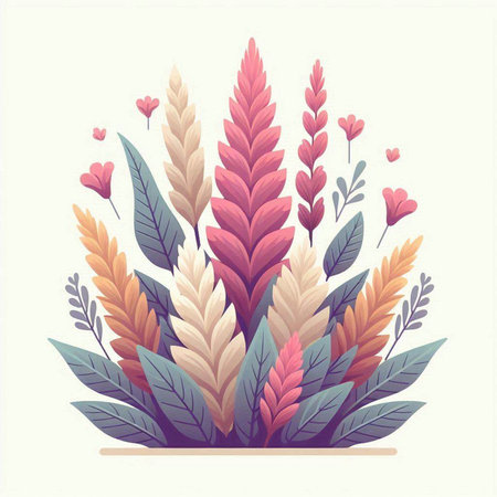 Bouquet of colorful flowers. Vector illustration in flat style.のイラスト素材