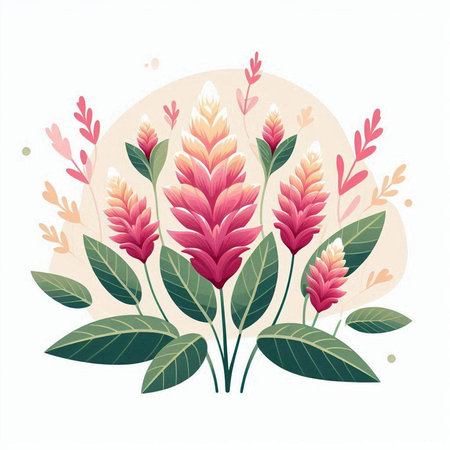 Beautiful floral background with flowers and leaves. Hand drawn vector illustration.のイラスト素材