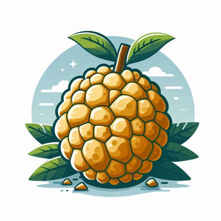 Custard apple vector illustration. Custard apple vector illustration.のイラスト素材
