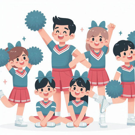 Cheerleaders. Cheerleaders. Cheerful cheerleaders. Cheerleaders. Cheerleaders. Cheerleaders. Cheerleaders. Cheerleaders. Cheerleaders.のイラスト素材