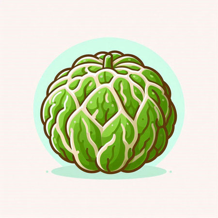 Custard apple vector illustration. Custard apple icon.のイラスト素材