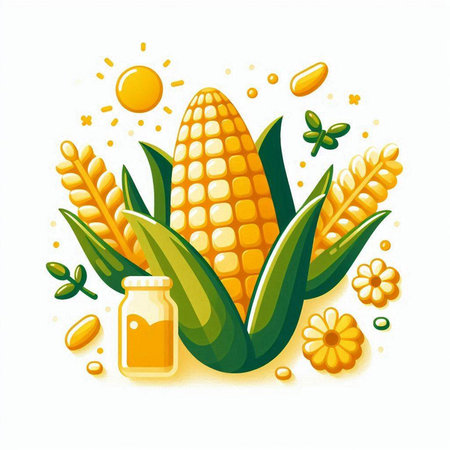 Illustration of corncob on white background. Vector illustration.のイラスト素材