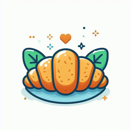 Croissant icon. Vector illustration of a croissant.のイラスト素材