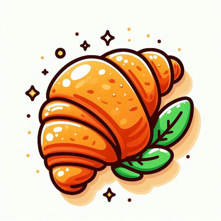 Croissant icon. Vector illustration of fresh croissant.のイラスト素材