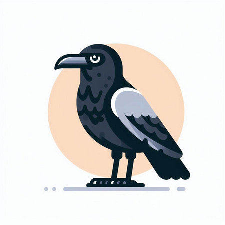Crow. Bird. Animal. Flat design. Vector illustration.のイラスト素材