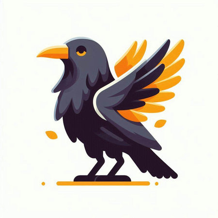 Vector illustration of a crow on a white background. Vector illustration.のイラスト素材