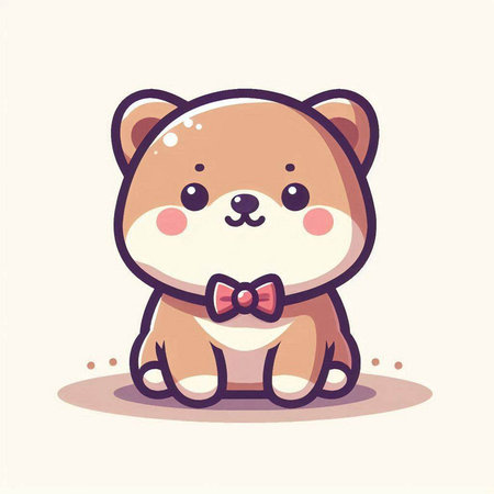 Cute hamster with bow tie. Vector illustration in cartoon style.のイラスト素材