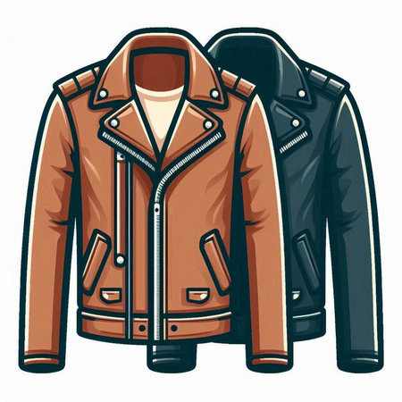 Men's leather jacket. Vector illustration isolated on a white background.のイラスト素材