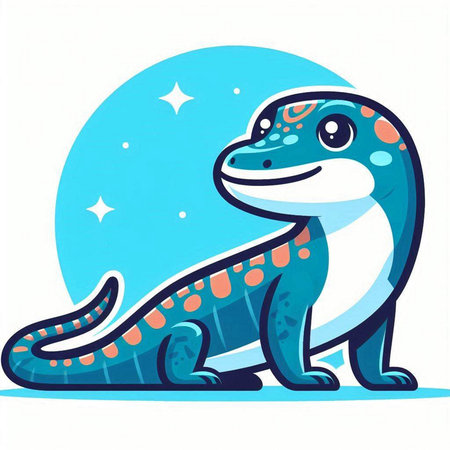 Cute cartoon crocodile on a white background. Vector illustration.のイラスト素材