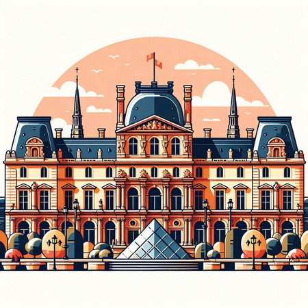 Bruges, Belgium. Post office building. Vector illustration.のイラスト素材