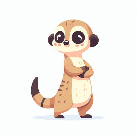 Cute meerkat. Cute cartoon animal. Vector illustrationのイラスト素材
