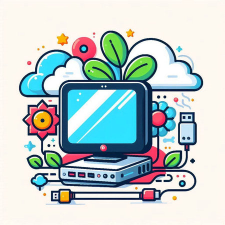 Modern flat line design vector illustration concept of cloud computing and data storage.のイラスト素材