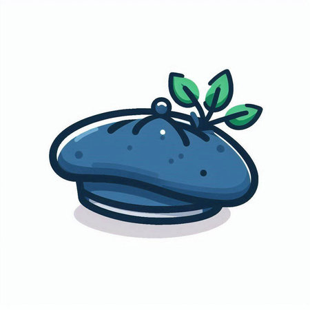 French beret isolated on white background. Vector illustration in cartoon style.のイラスト素材