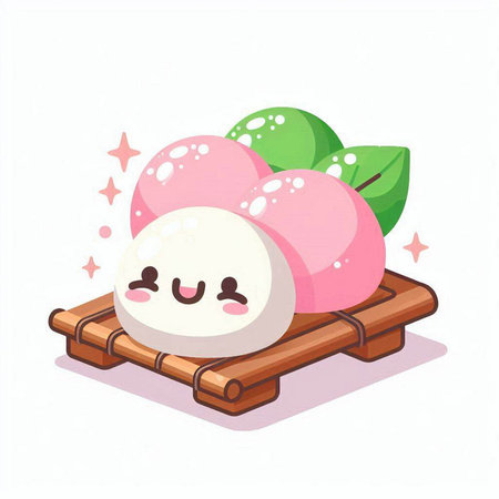 Illustration of a cute japanese sushi with ice cream.のイラスト素材