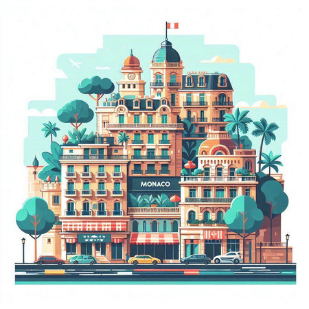 Vector illustration of the famous building in Bangkok, Thailand. Travel and tourism concept.のイラスト素材